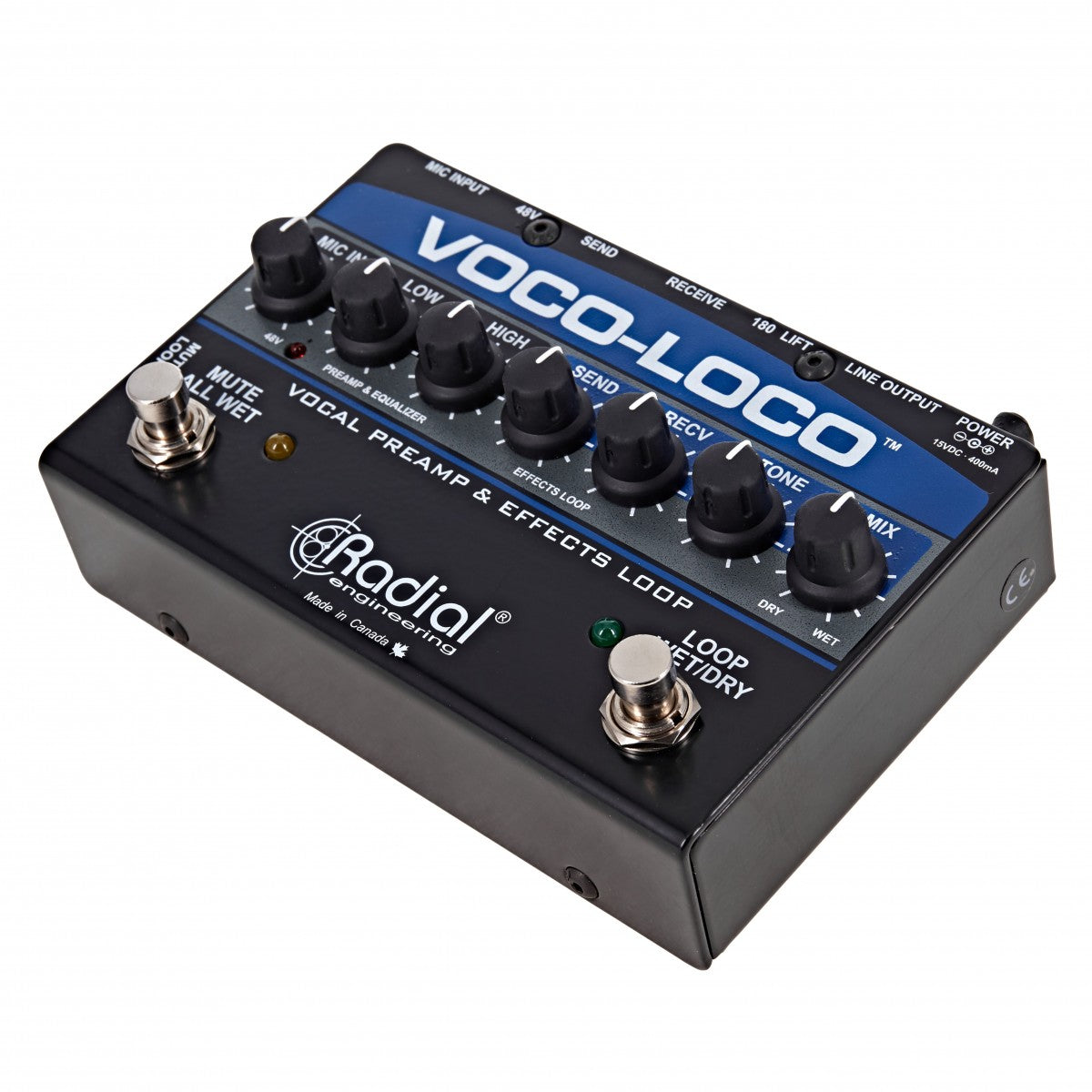EQ Pedal Guitar Radial Voco-Loco Effects Switcher for Vocals and Instruments