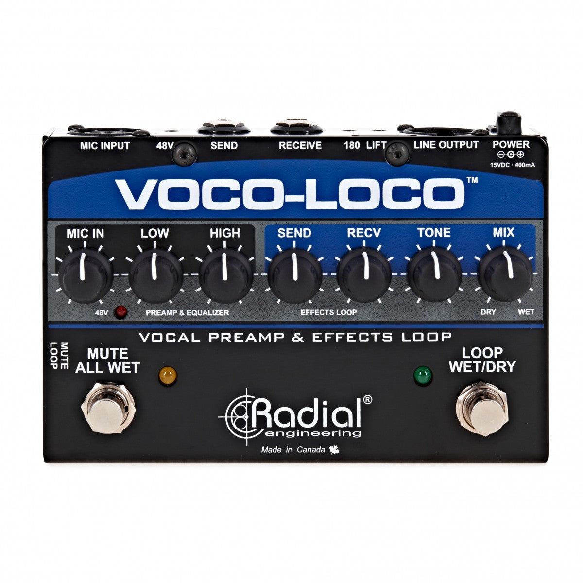 EQ Pedal Guitar Radial Voco-Loco Effects Switcher for Vocals and Instruments