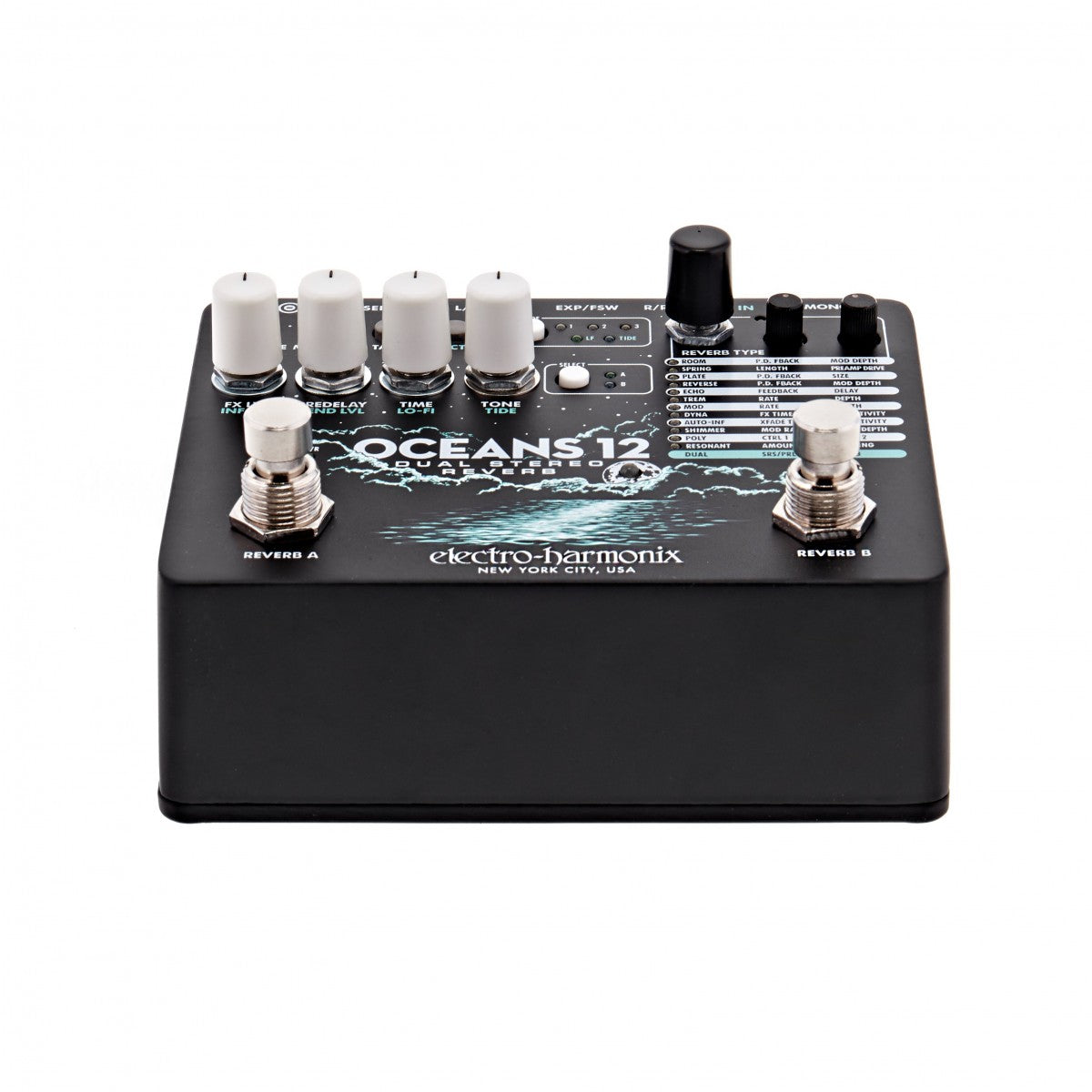 Reverb Pedal Guitar Electro Harmonix Oceans 12 Dual Stereo