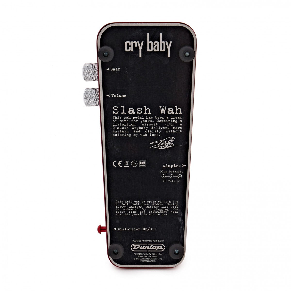 Wah Pedal Guitar Dunlop SW95 CryBaby Slash Signature