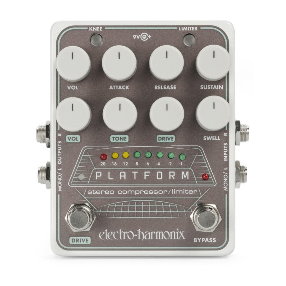 Electro-Harmonix Platform Stereo Compressor Guitar Effects Pedal, Hybird Pedal