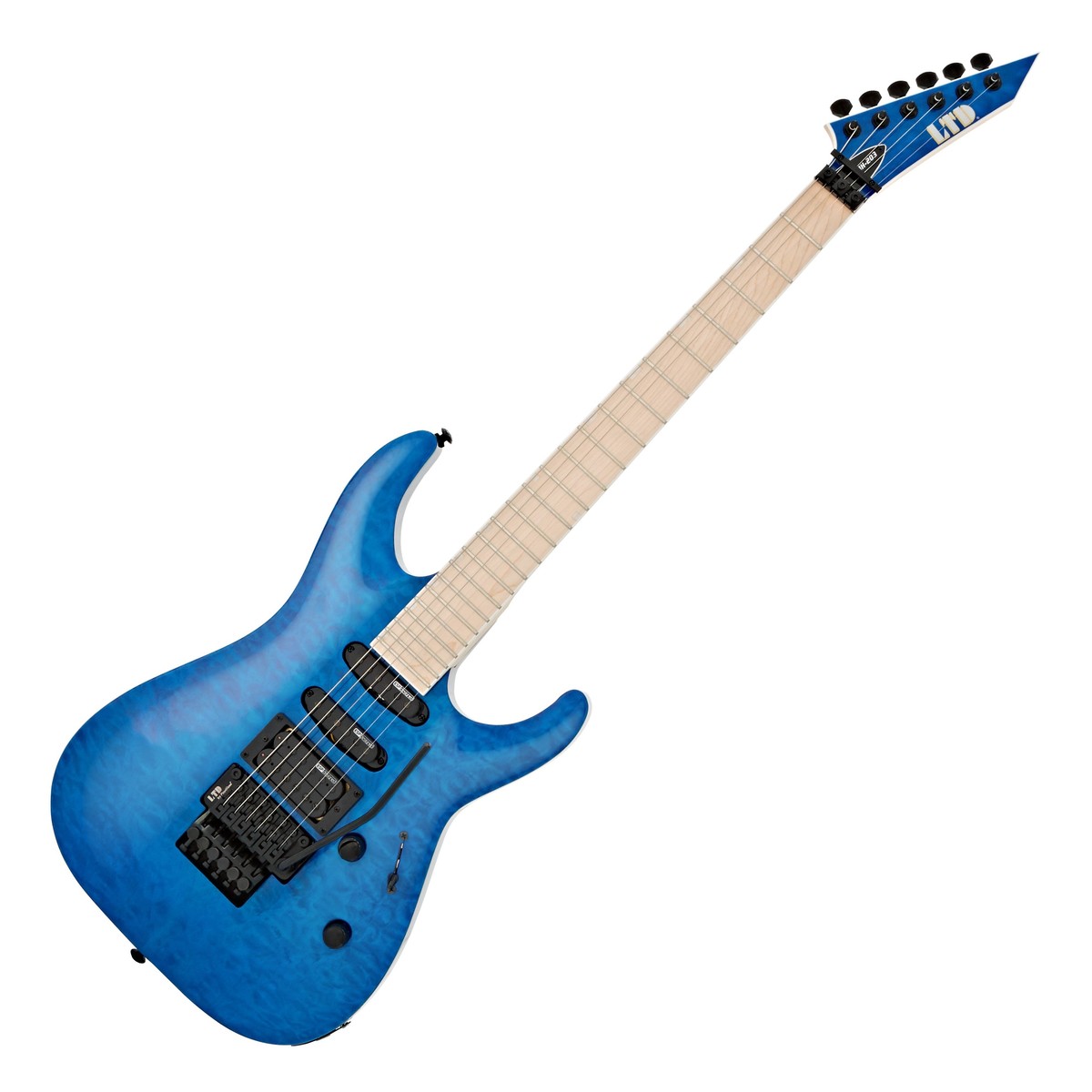 Đàn Guitar Điện ESP LTD MH-203QM, See Thru Blue