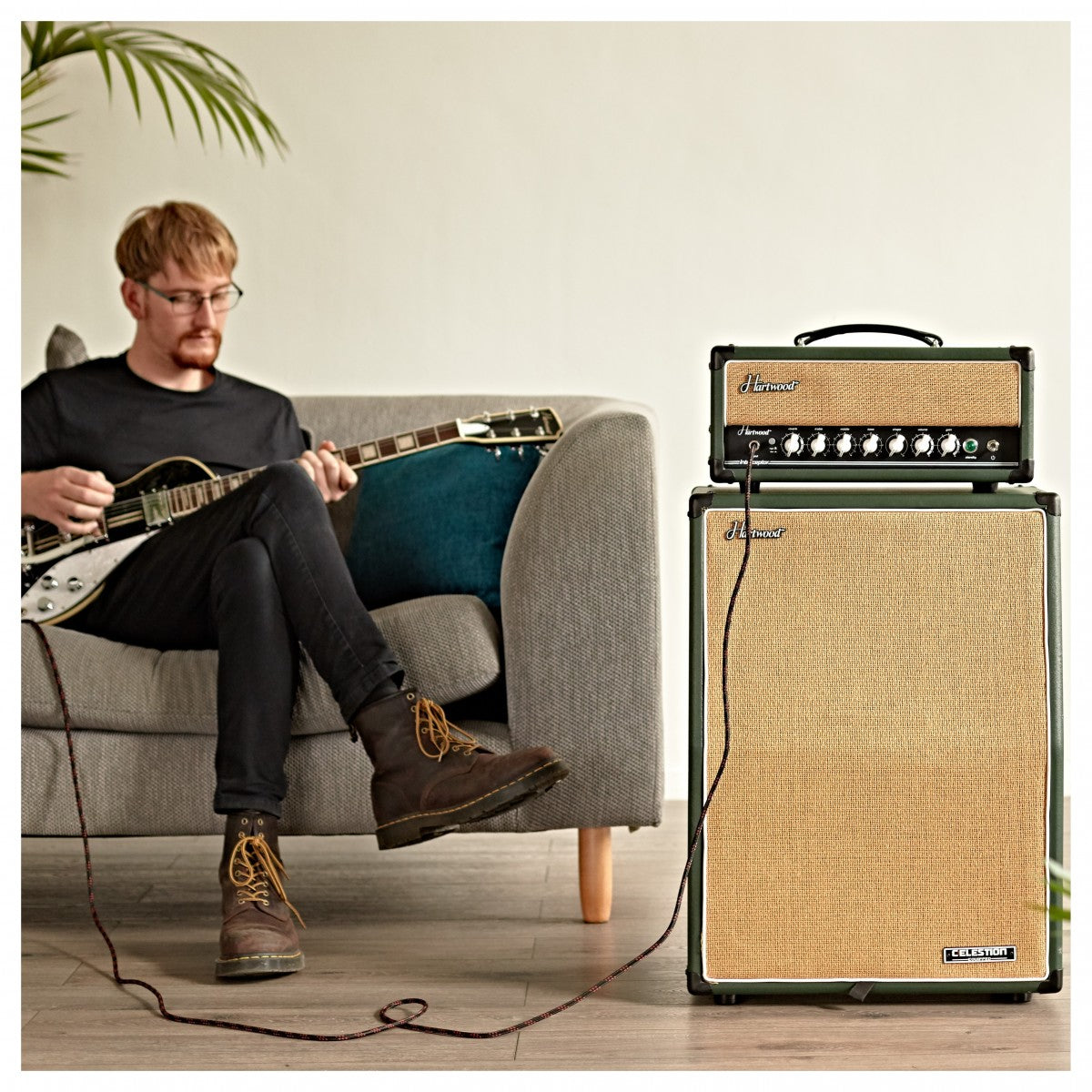 Hartwood 2 x 12" Angled Vertical V30 Cab, British Racing Green