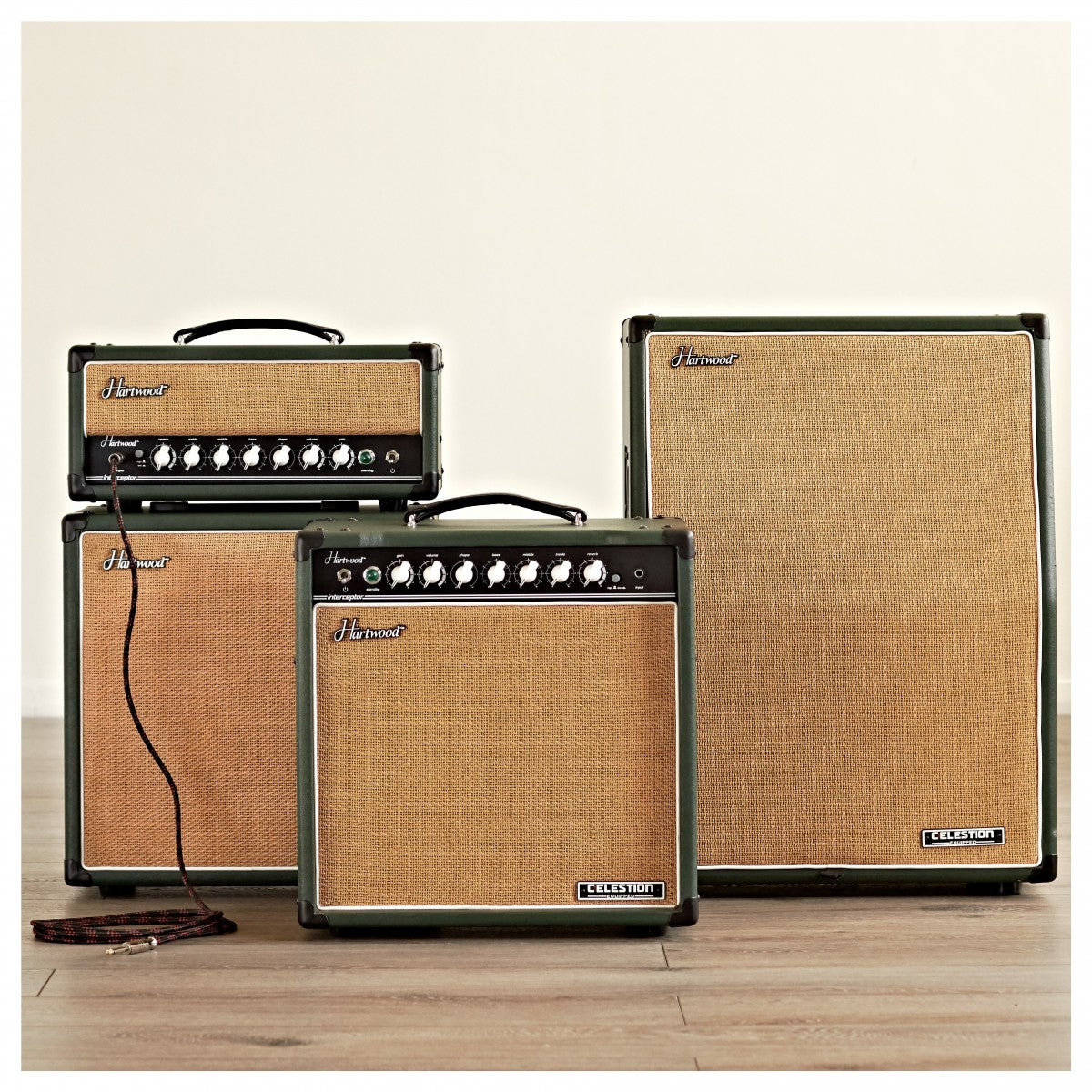 Hartwood 2 x 12" Angled Vertical V30 Cab, British Racing Green