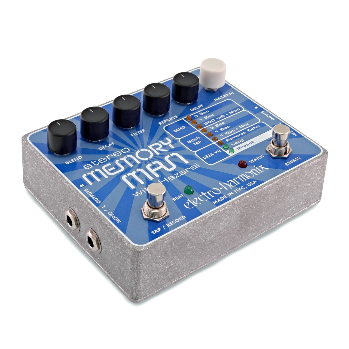 Delay Pedal Guitar Electro Harmonix Stereo Memory Man w/ Hazarai