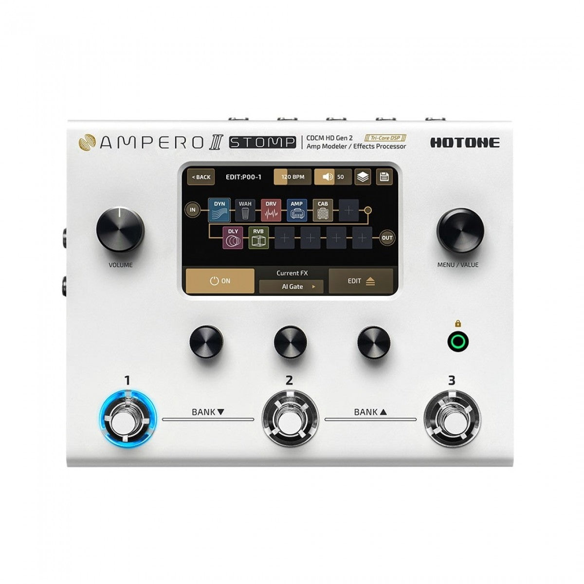 Multi Efects Pedal Guitar Hotone Ampero II Stomp