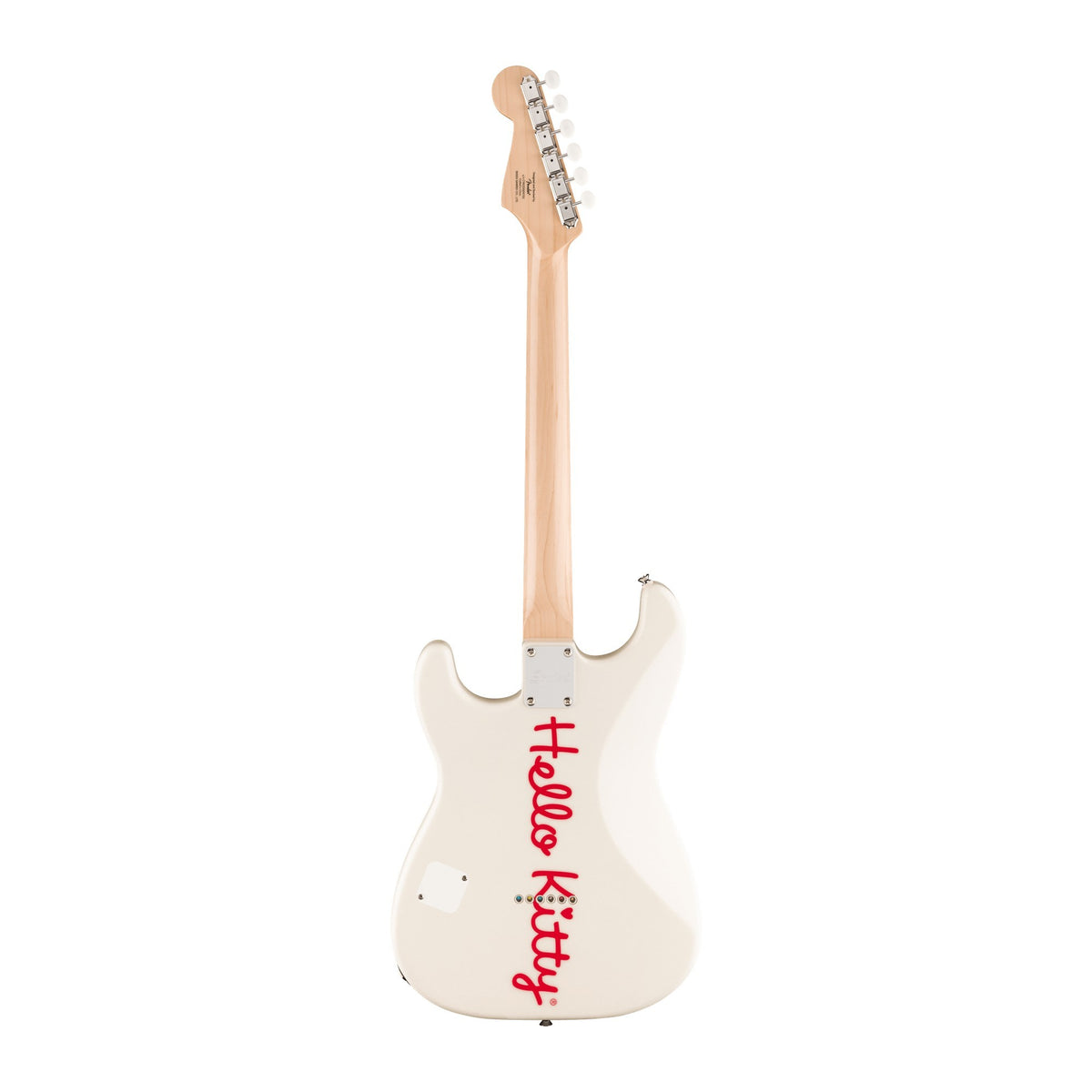 Đàn Guitar Điện Squier Hello Kitty White Stratocaster màu White – mặt sau