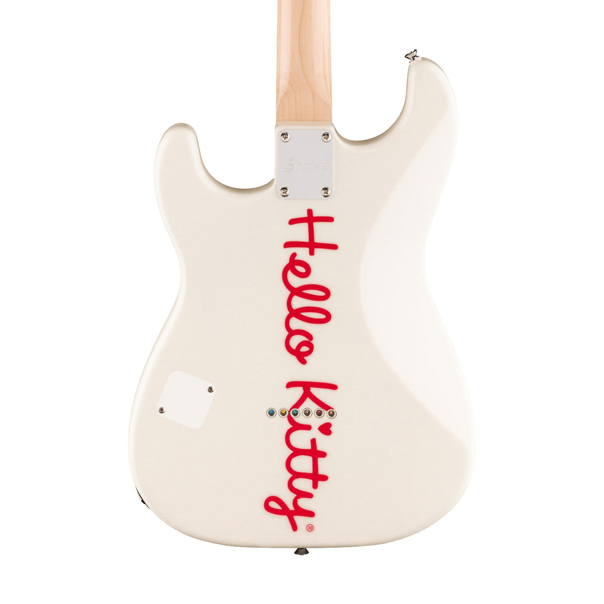 Đàn Guitar Điện Squier Hello Kitty White Stratocaster màu White – thân đàn mặt sau