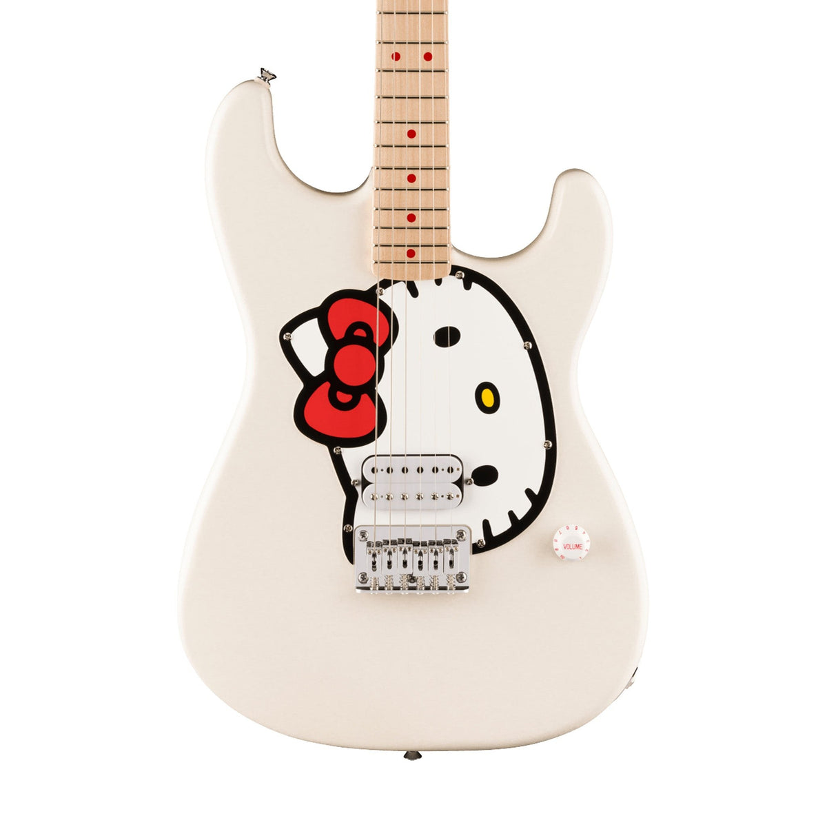 Đàn Guitar Điện Squier Hello Kitty White Stratocaster màu White – thân đàn mặt trước