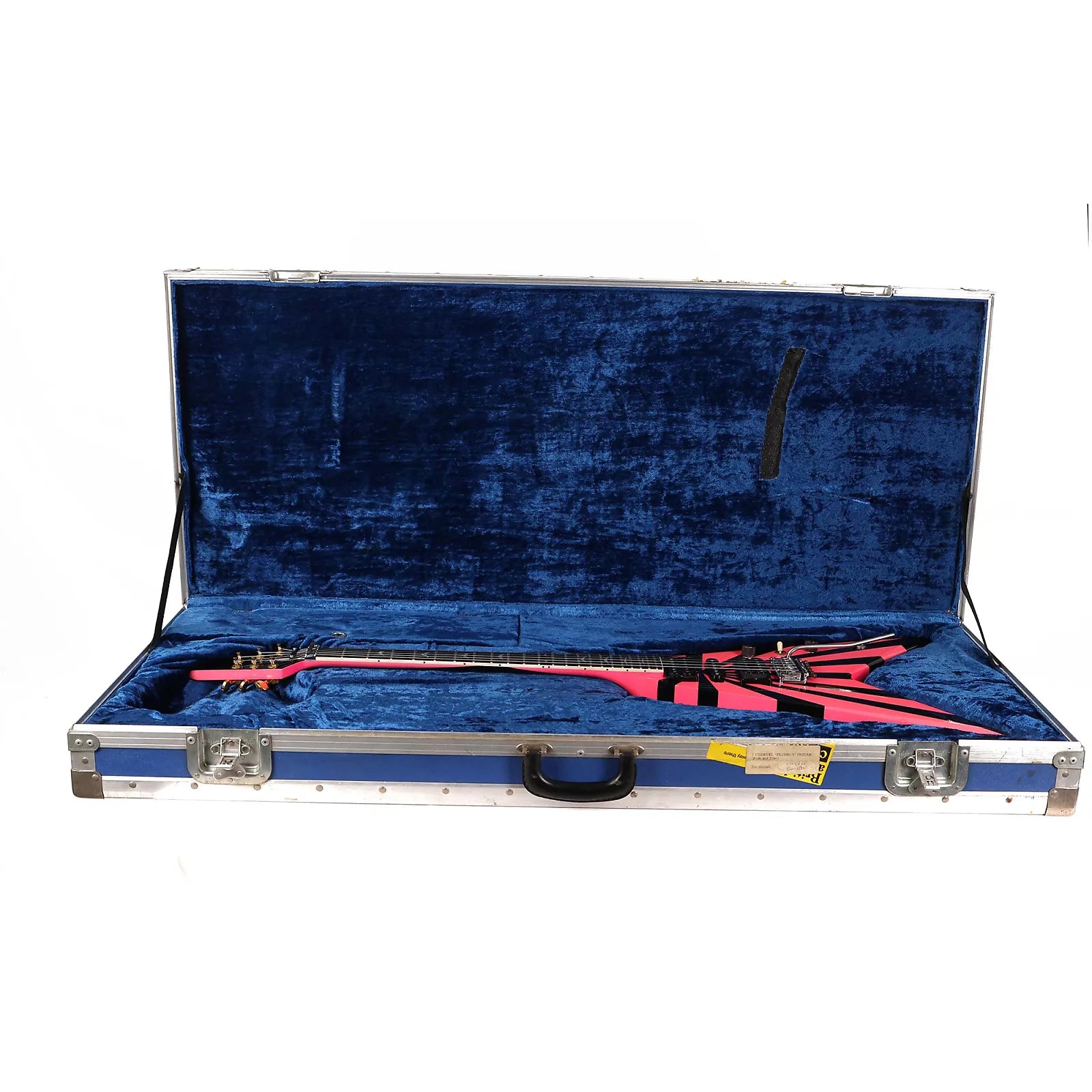 Đàn Guitar Điện Charvel 1980 Vic Vergat Pointy V HSH, Ebony Fingerboard, Pink and Black